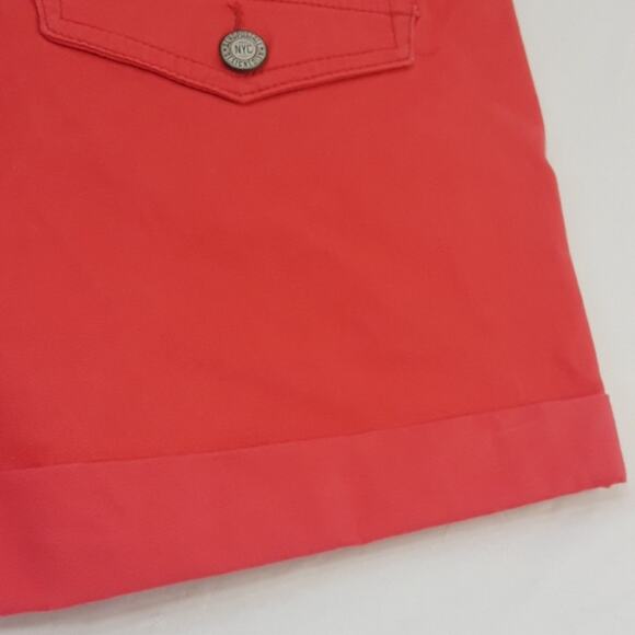 Aeropostale Womens Sz 0 Midi Twill 4'' Inseam Cuffed Low Rise Orange Shorts - Picture 13 of 13